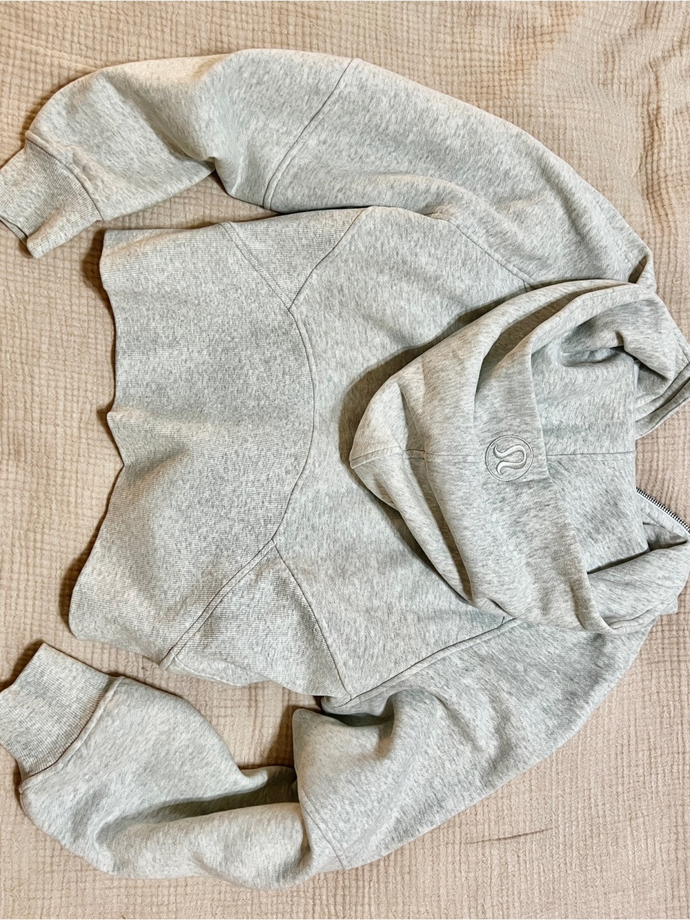 lululemon Light Gray Half-Zip Scuba Hoodie - Picture 5 of 7